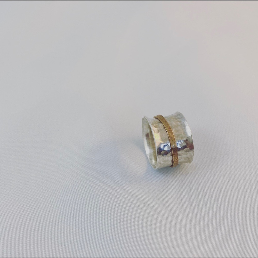 Hammered Sterling Silver Spinner Ring